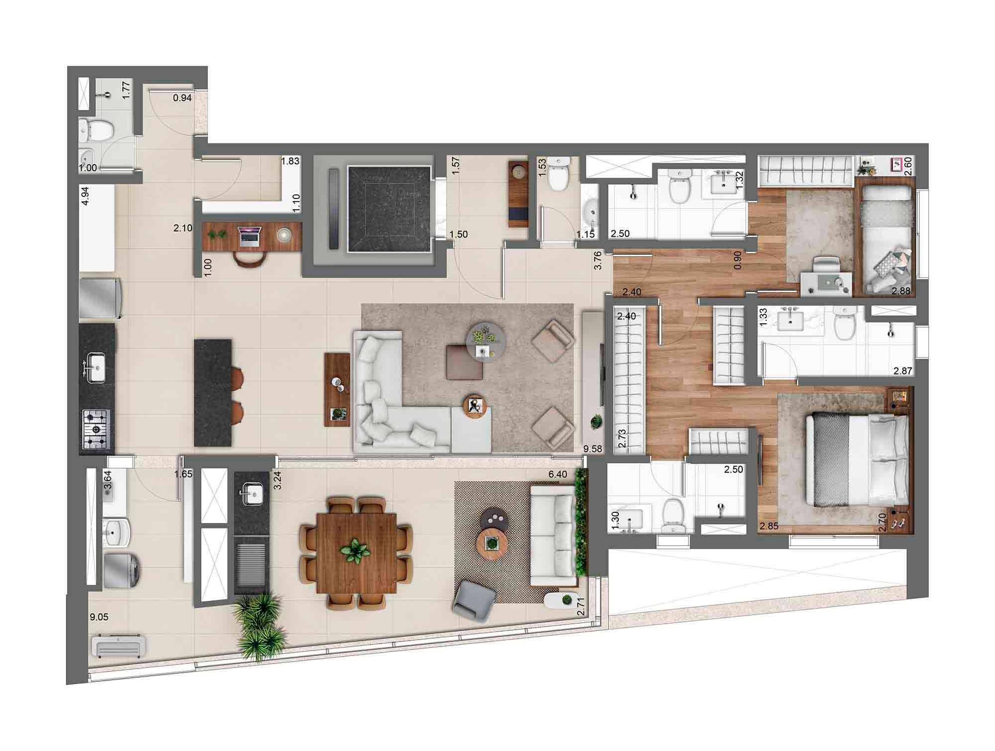 Apto. 131m² (opção)