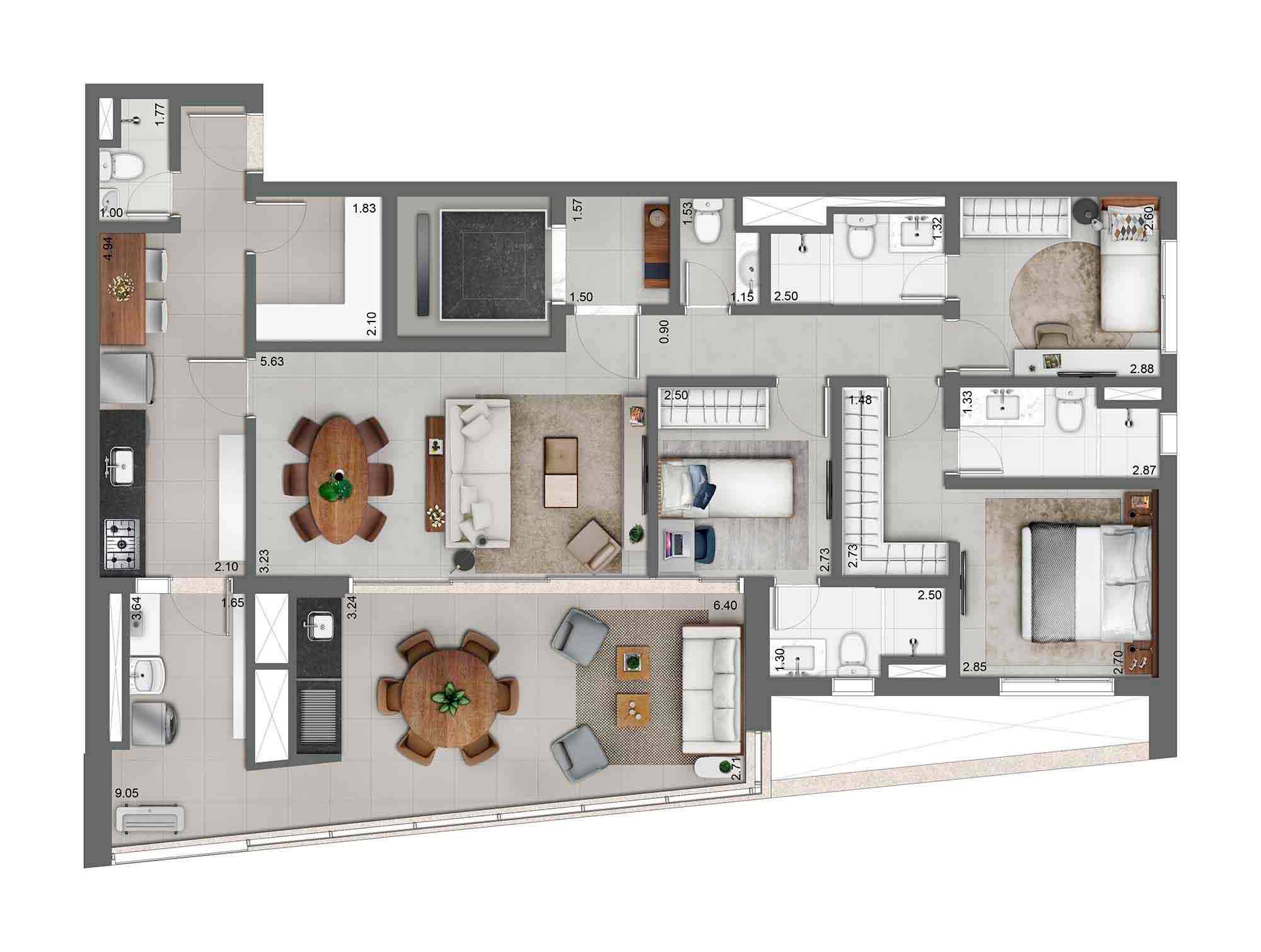 Apto. 131m²