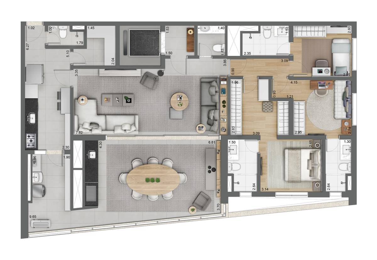 Apto. 158m² (opção)