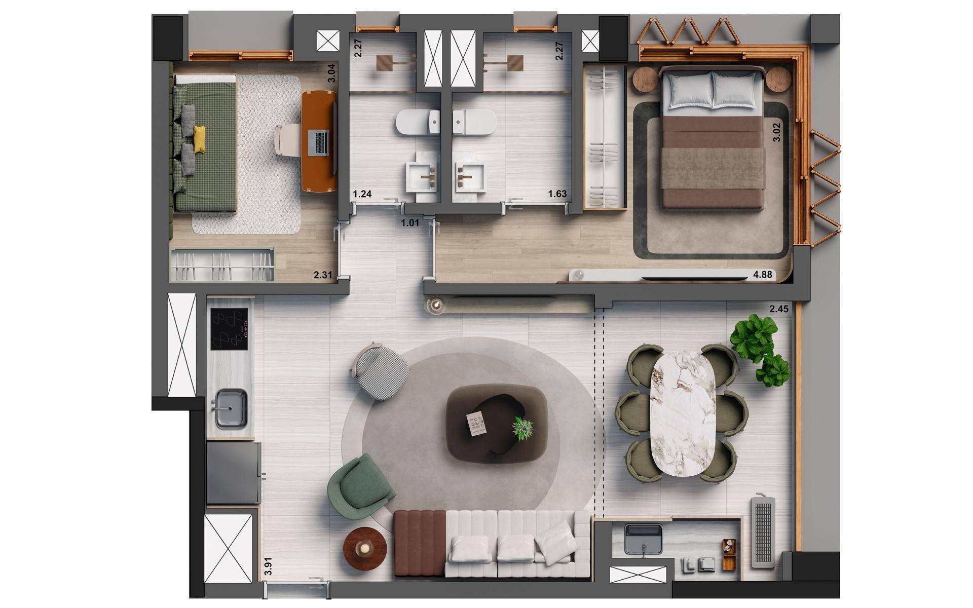 Planta 70 m² opção - final 4