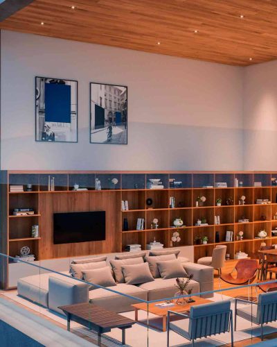 Perspectiva Ilustrada – Living do apto. de 137 m²