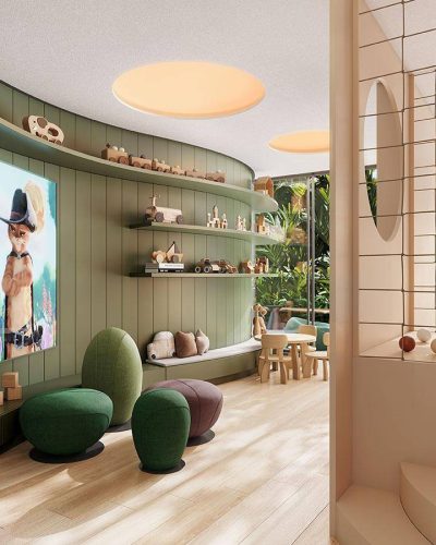 Perspectiva artística da brinquedoteca – Uapé Residências