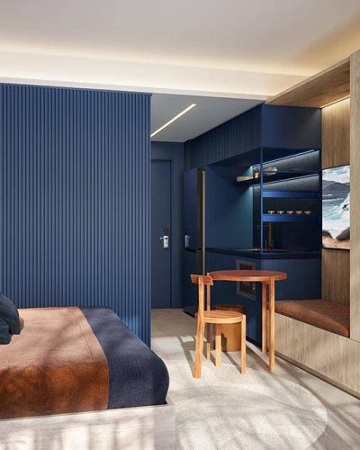 Perspectiva artística do boutique studio residencial - final 4, de 25,47 m²