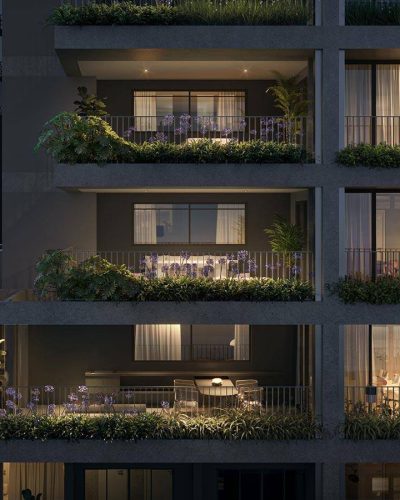 Perspectiva artística do detalhe da Penthouse