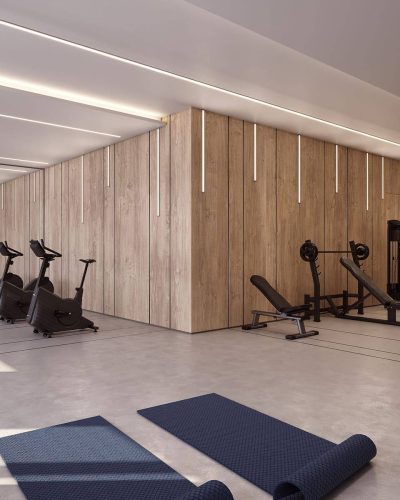 Perspectiva ilustrada - Torre residencial - Academia