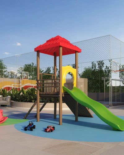 Perspectiva ilustrada - Torre residencial - Playground