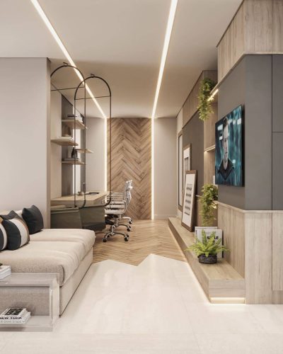 Perspectiva ilustrada - Torre studios – Coworking e Lockers